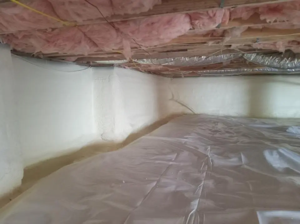 Crawl space encapsulation with closed-cell spray foam for Attic Insulation in Tyler